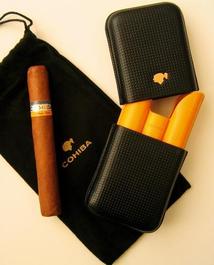 Cohiba Cigarrenetui 3er Zigarrenetui (schwarz, innen gelb) für Siglo VI