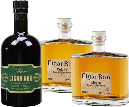 Spirituosen der Serie CigarRon Rum 
