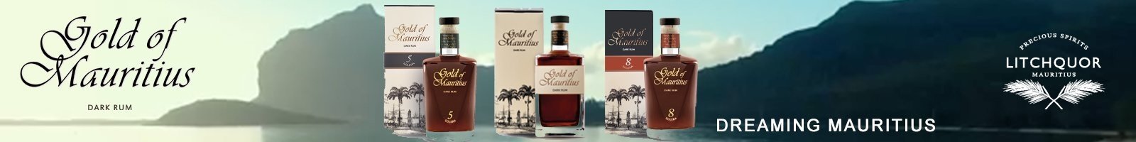 Spirituosen der Serie Gold of Mauritius Dark Rum