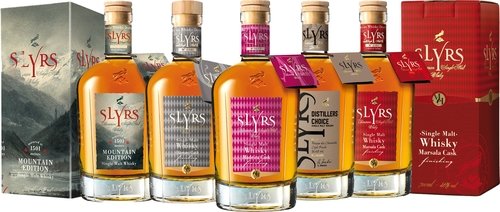 Spirituosen der Serie Slyrs Bavarian Single Malt Whisky 