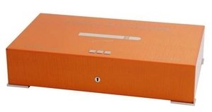 Elie Bleu &ndash; Humidor für 110 Sykomore Maserung orange