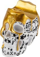 Totenkopf weiß-gold