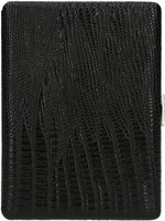 Pearl &ndash; 9er schwarz Rindsleder Eidechse
