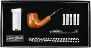 Jean Claude Pfeifenset Gebogen Goldbraun