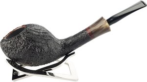Reiner Thilo Freehands Schwarze Sandgestrahlte Freehand mit Horn Gruppe A2 Pfeife 8047