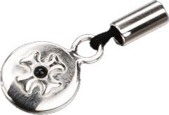 Sillems merchandise Handycharms 925er (Anh&auml;nger) runde Platte mit Kreuz und Saphir (1466)