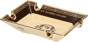 Zigarrenzubehör Aschenbecher  My Father Cigars Keramik mit 4 Ablagen (beige/braun)