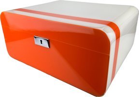 Zigarrenzubehör Humidor  Guy Janot weiß/orange Lack für 50 Zigarren (631)