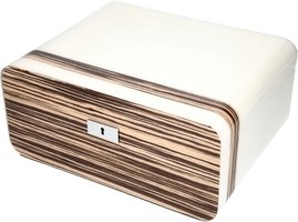 Zigarrenzubehör Humidor  Guy Janot Zebrano White Lacquer for 50 Cigars (629)