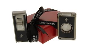 Habanos Geschenkset Montecristo Jet Flame Lighter und Cigar Cutter