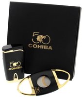 Habanos Gift set Cohiba 50th Anniversary 4er Jet Flame Lighter und Cigar Cutter (6396360)