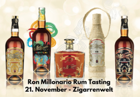 Zigarrenzubehör Seminare  CIGARWORLD Ron Millonario Rum Tasting | Cigarworld Köln (Donnerstag, 21. November 2024) AUSVERKAUFT