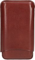 Classic Cigar Case Brown Leather for 4 Cigars