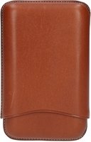 Classic Cigar Case Brown Leather for 3 Cigars
