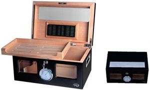 Zigarrenzubehör Humidor  A. Jason Royal Black Deluxe (mit Hydrocase zusätzlich)