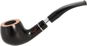 Angelo Pipes Smooth Black Slightly Curved with Ring (300061)