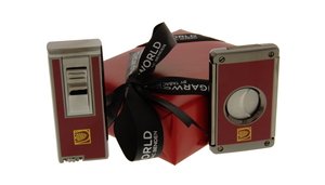 Habanos Geschenkset Jet Flame Lighter und Cigar Cutter