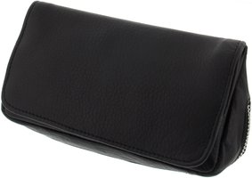 Big Ben pipe bag Kombibeutel für 2 Pfeifen Leder schwarz De Luxe (745002100)