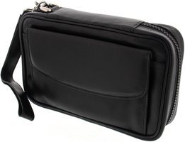 Big Ben pipe bag für 4 Pfeifen Leder schwarz (801140510)