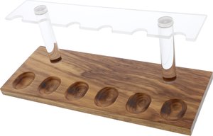 Pfeifenzubehör Pfeifenständer  Guy Janot 6er Zebrano mit Acryl-Halterung (7624)