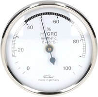 Classic Humidor Accessories Hygrometer Silver 65mm Fischer