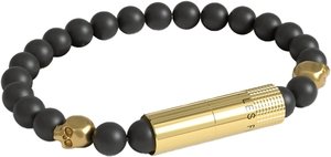 Les Fines Lames Punch Bracelets Oscuro Gold Totenkopf II - Elastic