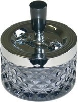 Guy Janot rotary ashtray chrom / Rauchglas (13236)