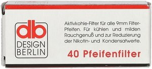 DB Design Berlin Pfeifenfilter 9mm Aktivkohle-Filter (40 Stück)