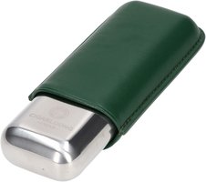 Zigarrenzubehör Etui  Cigarloong 2er Edelstahl/Leder grün (9502)