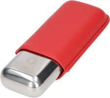 Zigarrenzubehör Etui  Cigarloong 2er Edelstahl/Leder rot (9505)