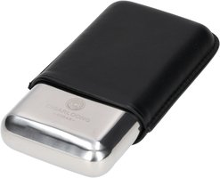 Zigarrenzubehör Etui  Cigarloong 3er Edelstahl/Leder schwarz (9510)