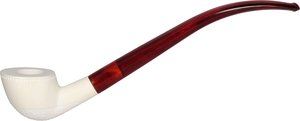 White Pipes Meerschaum Churchwarden Bent Dublin Teilrustiziert