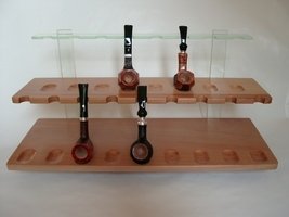 Pfeifenzubehör Pfeifenständer  Guy Janot 17er Pfeifenpyramide Buche Plexiglas grün (7031)