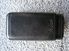 Guy Janot Cigarrenetuis Havanna Schwarz mit Zedernholzinnenwand 3er Corona 8014