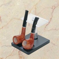 Pfeifenzubehör Pfeifenständer  Guy Janot 2er Buche schwarz Plexiglas weiss (7122)