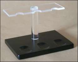 Pfeifenzubehör Pfeifenständer  Guy Janot 3er Buche schwarz Plexiglas weiss (7123)