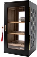 Classic Humidorschrank schwarz matt mit seitlichem Dekor (564202)