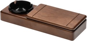 Classic Zigarren-Aschenbecher Glas Schwarz mit Zigarettendose