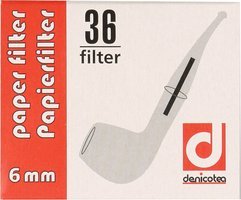 Denicotea Pfeifenfilter 6mm Papierfilter (36er Packung) (101506)