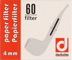 Denicotea pipe filter 4 mm Papierfilter (60er Packung, entspricht Heibe Nr. 3) (101504)