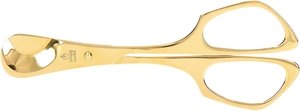 Classic cigar scissor Chrom Big Polished Golden (angular handles)