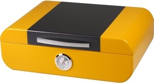 Classic Zigarrenhumidor gelb Carbon-Optik glänzend (561462)
