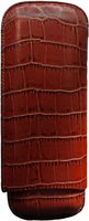 Martin Wess gigante leather cigarcase collection 2er Kroko braun (571) (12705)