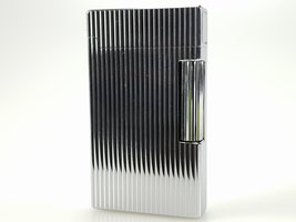 Zigarrenzubehör Feuerzeug  IM Corona (69-3316) Verchromtes Messing Längsstreifen