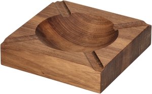 CIGARWORLD Aschenbecher Nussbaum Quadratisch (F&uuml;r 4 Zigarren)