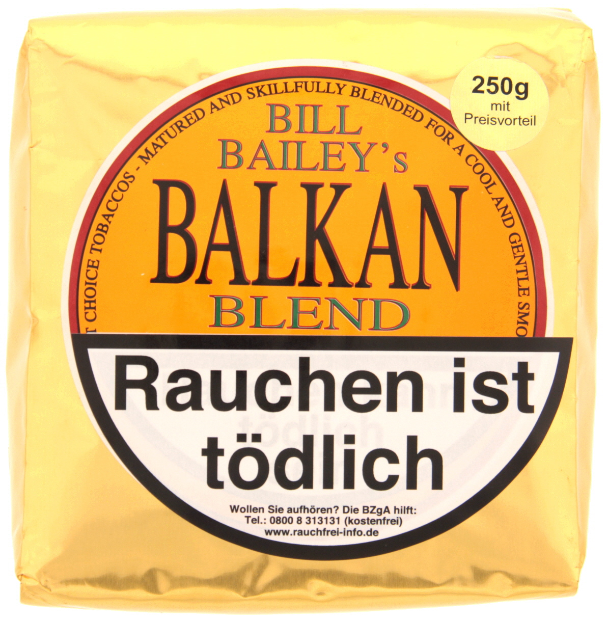 Dan Tobacco DTM Pipe Tobacco Bill Bailey's Balkan Blend 250g Pouch