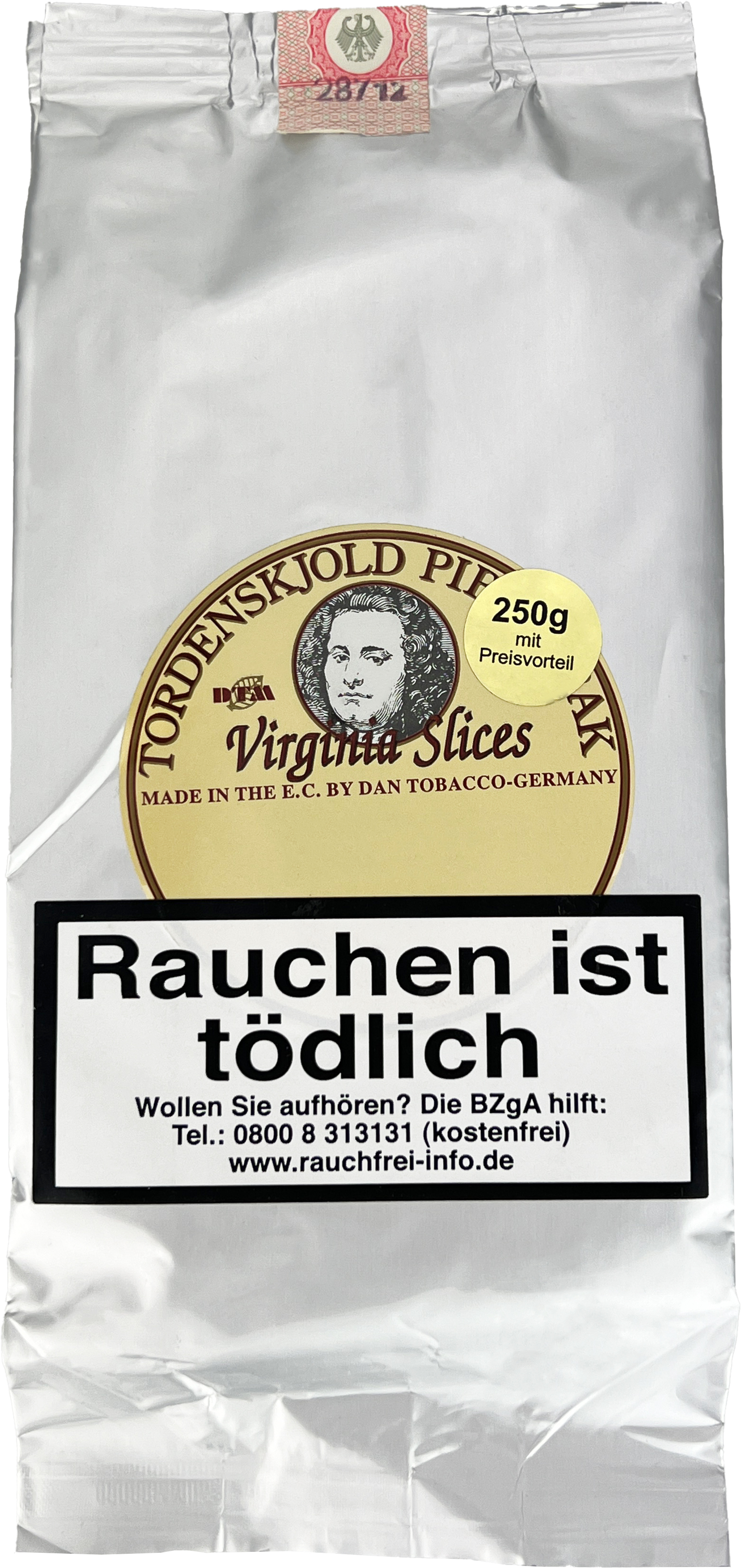 virginia slices tobacco Dan Tobacco DTM Pipe Tobacco Tordenskjold Pibetobak Virginia Slices 250g  Pouch