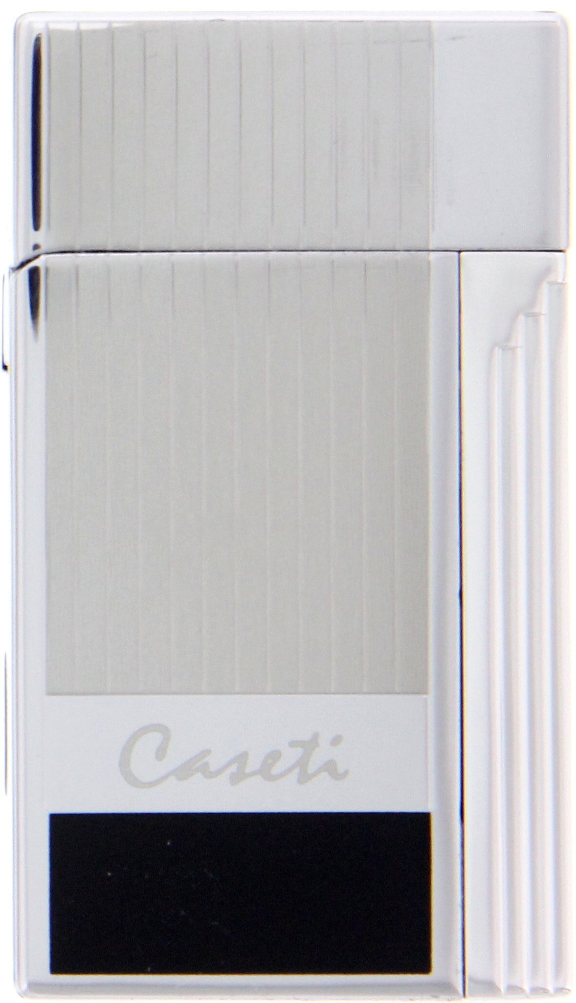 Caseti Paris Jetflame Feuerzeug Soleil chrom-schwarz (281430) Vorderseite