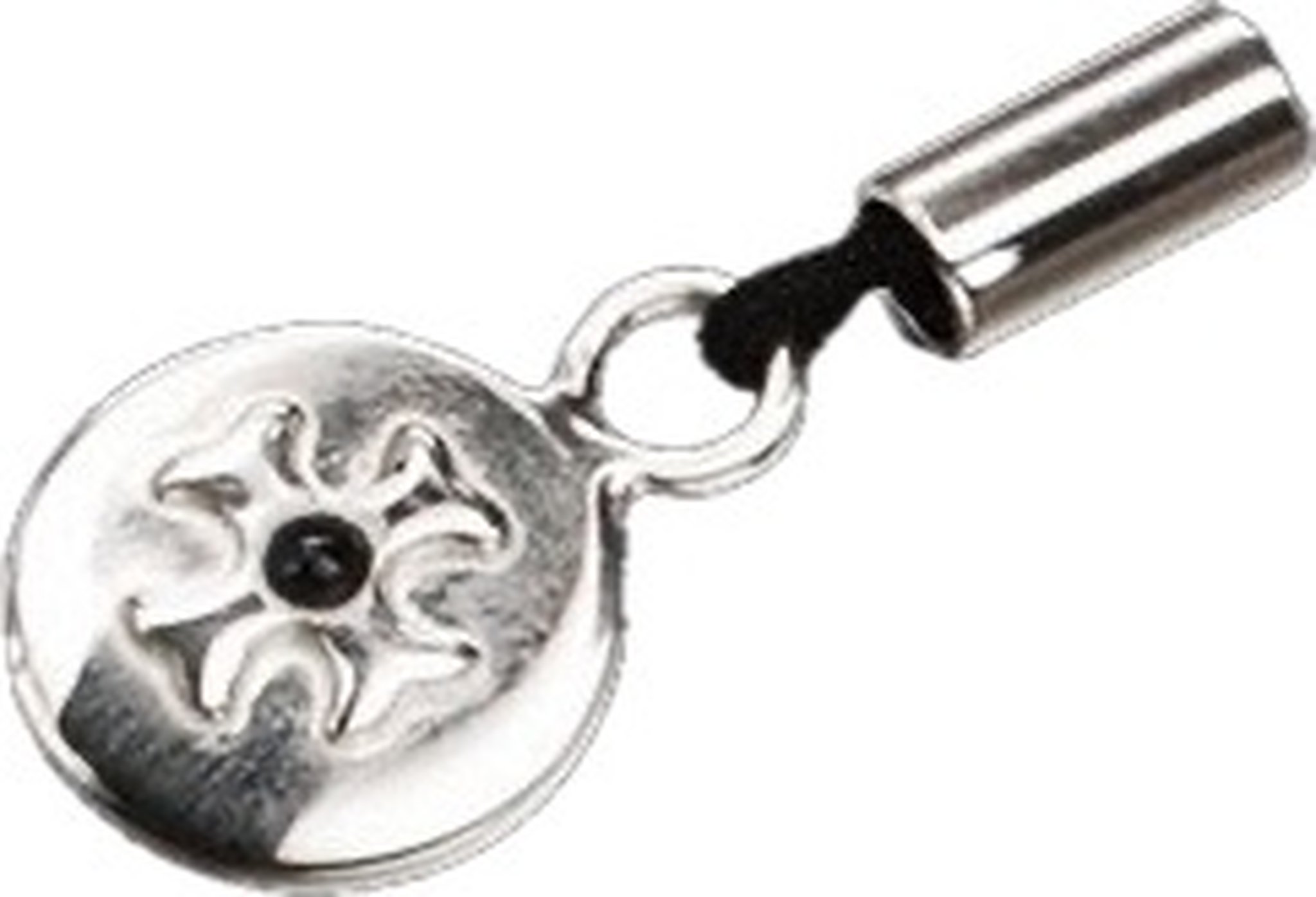 Sillems Merchandise Handycharms 925er (Anhänger) runde Platte mit Kreuz und Saphir (1466)