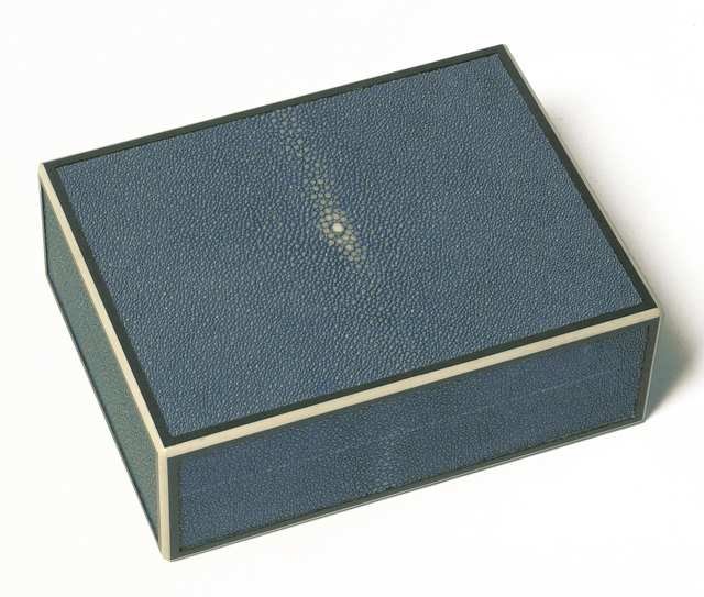 Elie Bleu Galuchat Humidor Humidor Galuchat für ca. 300 Cigarren blau